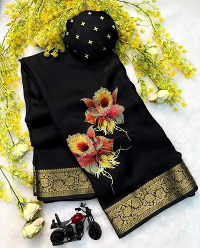 Exclusive Soft Georgette Saree - Floral Design Festive Wear for Women