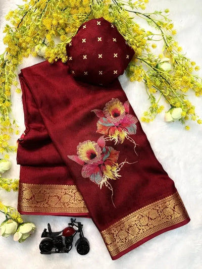 Exclusive Soft Georgette Saree - Floral Design Festive Wear for Women