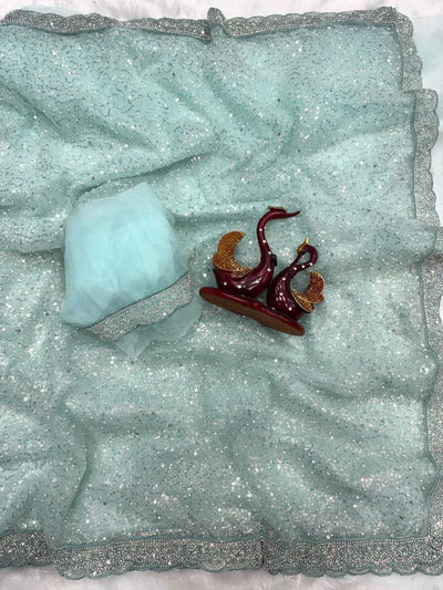 Exclusive Soft Net Saree - Sparkling Sequins & Beads for Parties