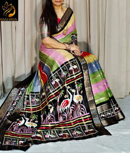 Exclusive Spice Silk Saree - Duel Weaving Zari Border for Festivities