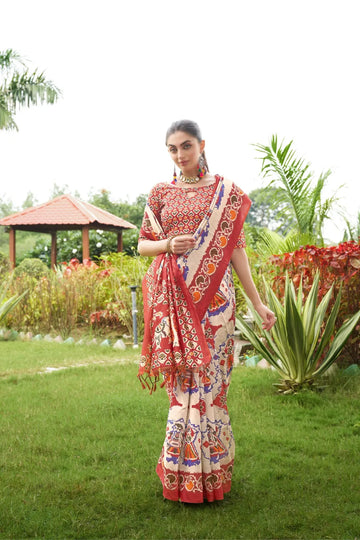 Exclusive Traditional Patola Saree - Soft Tussar Silk Saree for Wedding Season