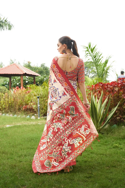 Exclusive Traditional Patola Saree - Soft Tussar Silk Saree for Wedding Season