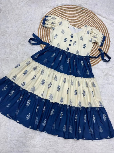Exclusive Warli Art Pure Cotton Maxi Gown - Best Cotton Printed Gown for Summer Vacation