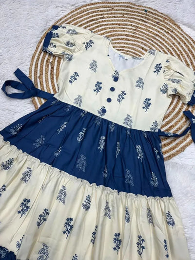 Exclusive Warli Art Pure Cotton Maxi Gown - Best Cotton Printed Gown for Summer Vacation