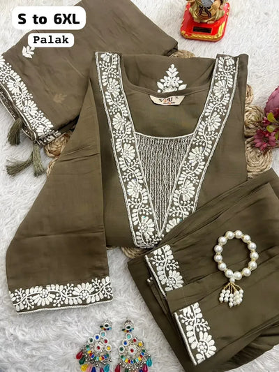 Exquisite 3-Piece Ethnic Suit Set - Premium Festive Wear for Women