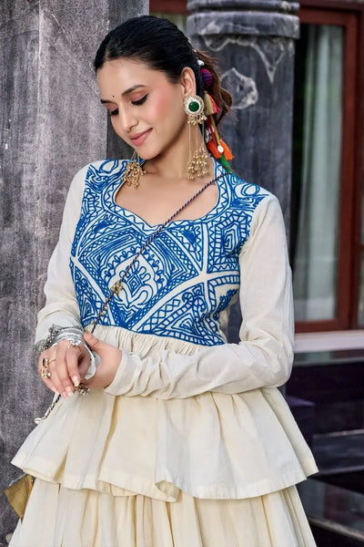 Exquisite Chhabili Pure Cotton Lehenga - Traditional Gamthi Work Festive Wear