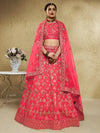 Exquisite Coral Peach Heritage Embroidered Lehenga - Designer Wedding Collection