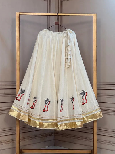 Exquisite Cotton Lehenga - Traditional Gota-Lace Work for Wedding Season