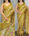 Exquisite Cotton Slub Saree - Lehariya & Patola Print Festive Saree for Women
