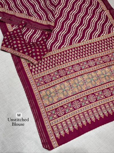Exquisite Cotton Slub Saree - Lehariya & Patola Print Festive Saree for Women