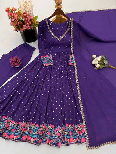 Exquisite Designer Anarkali Gown - Heavy Embroidery Party Wear for Women