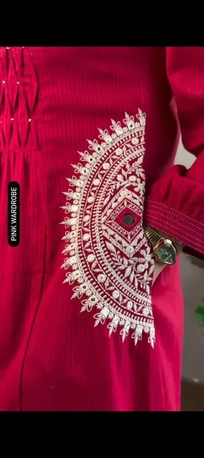 Exquisite Designer Cotton Suit Set - Handcrafted Festive Wear for Women