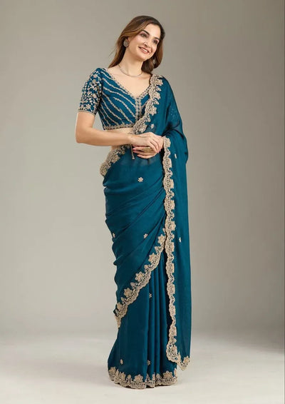 Exquisite Designer Crush Silk Saree - Festive Wear Collection for Women