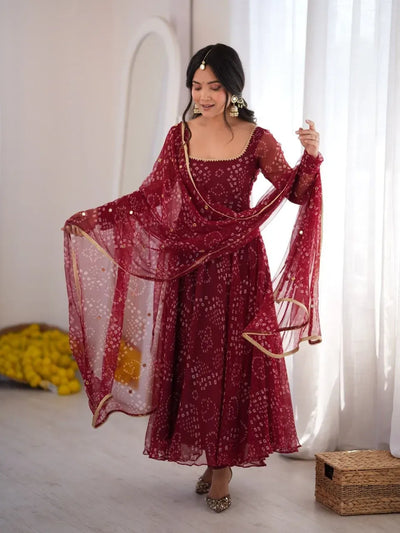 Exquisite Designer Georgette Suit - Festive Wear Gown with Dupatta