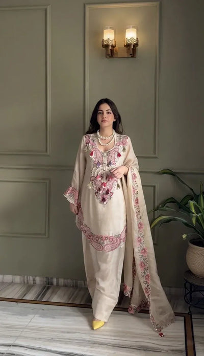 Exquisite Designer Georgette Suit - Traditional Embroidered Festive Wear for Women