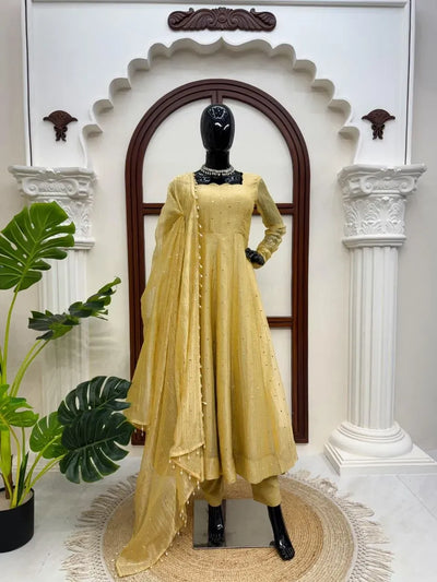 Exquisite Designer Gown - Festive Salsa Silk Ethnic Wear for Women