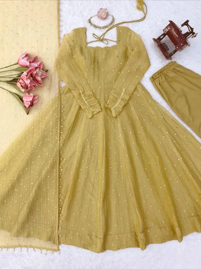 Exquisite Designer Gown - Festive Salsa Silk Ethnic Wear for Women