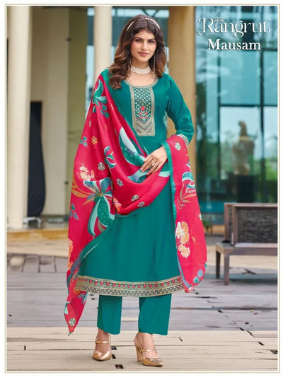 Exquisite Designer Gown - Heavy Embroidery with Kota Checks Dupatta for Wedding Season