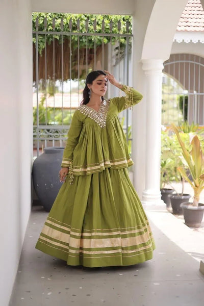 Exquisite Designer Kora Cotton Lehenga Set - Festive Wear for Women