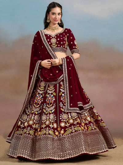 Exquisite Designer Lehenga - Heavy Floral Embroidery for Wedding Season