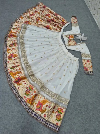 Exquisite Designer Lehenga - Heavy Sequin & Foil Mirror Work for Festive Wear