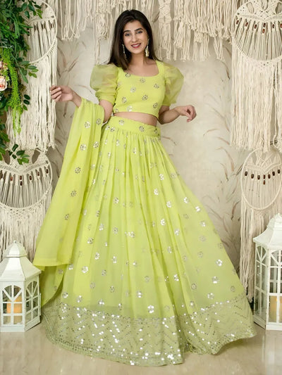 Exquisite Designer Lehenga - Heavy Sequins Embroidery for Wedding Season