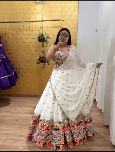 Exquisite Designer Lehenga - Heavy Sequins & Mirror Work for Navratri Collection