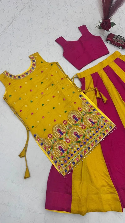 Exquisite Designer Lehenga - Heavy Thread Work with Shrug for Wedding Wear