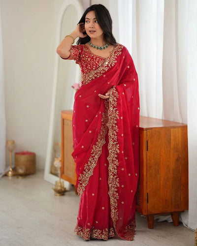 Exquisite Designer Satin Silk Saree - Festive Wear Saree for Women