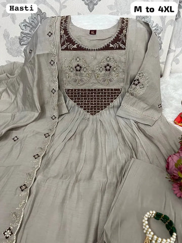 Exquisite Designer Silk Anarkali Suit - Festive Wear for Women