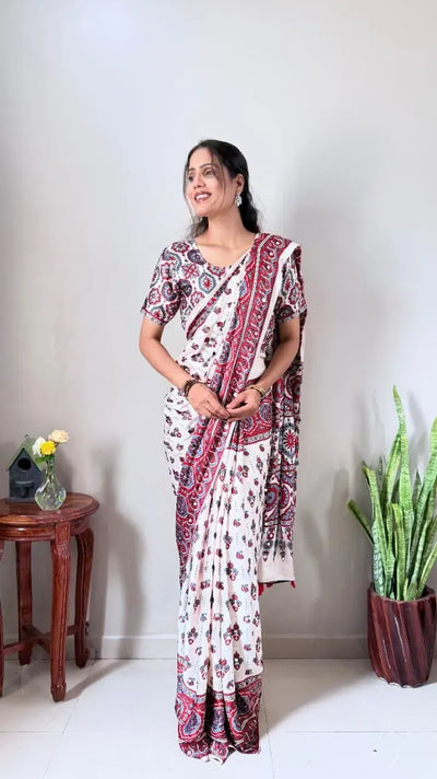 Exquisite Festival Special Gown Saree - Traditional Motif Print for Women