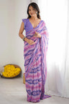 Exquisite Georgette Silk Saree - Designer Mirror Work Saree for Wedding & Festivities