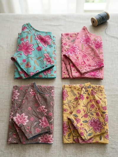 Exquisite Handblock Cotton Blouse - Designer Festive Wear for Women