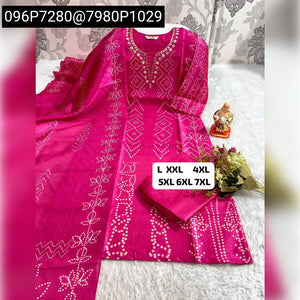 Exquisite Handwork Jarna Silk Kurti Pant Duppta Set for Women | Festive & Celebration Wear