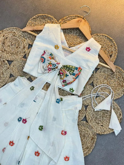 Exquisite Kids Lehenga Choli - Festive Cotton Ethnic Wear for Girls