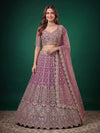 Exquisite Mauve Purple Lehenga - Heavy Zari & Sequins Embroidery for Wedding Season