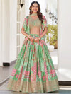 Exquisite Mint Green Lehenga Choli - Trending Floral Designer Wear for Wedding