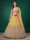Exquisite Mustard Gold Lehenga Choli - Heavy Embroidered Wedding Wear for Women