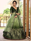 Exquisite Olive Green Ombre Lehenga - Designer Chinnon Choli for Wedding Wear