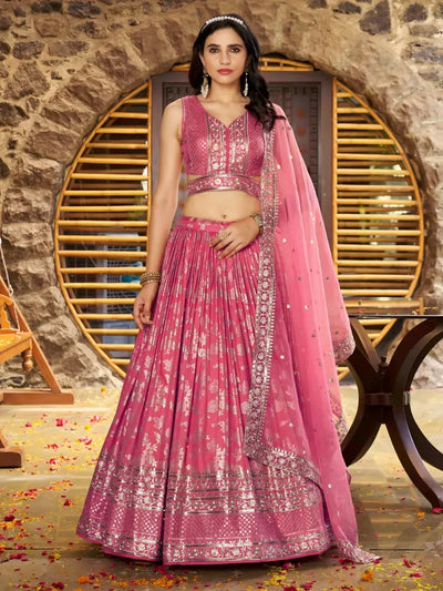 Exquisite Peach Silk Lehenga - Designer Festive Wear for Women