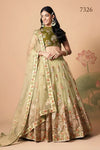 Exquisite Pista Green Lehenga Choli - Mirror Work Wedding Collection