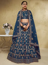 Exquisite Royal Teal Wedding Lehenga - Heavy Embroidered Festive Wear for Women
