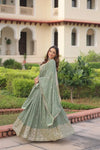 Exquisite Sea Green Sequins Lehenga Choli - Heavy Embroidery Festive Wear