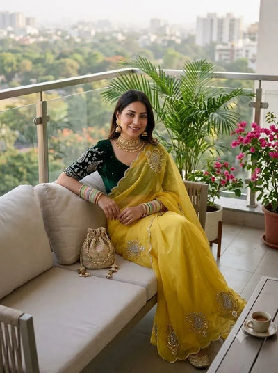 Exquisite Shimmer Silk Saree - Handcrafted Wedding Collection for Women