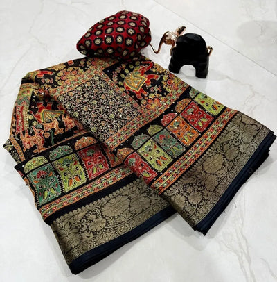 Exquisite Silk Saree - Designer Printed Festive Wear for Women
