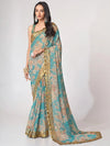 Exquisite Sky Blue Saree - Designer Organza Saree for Wedding & Festive Wear