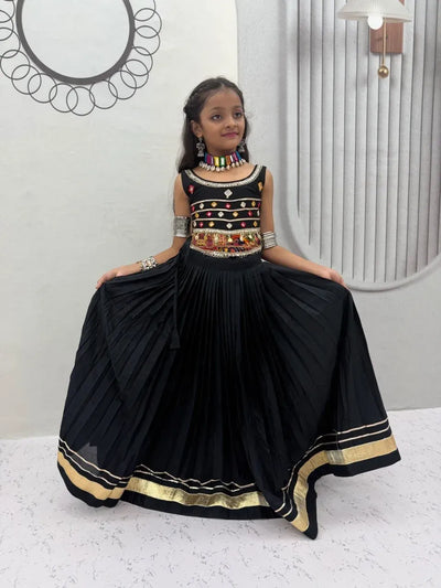 Exquisite Traditional Kids Lehenga Choli - Mirror Hand Work Festive Wear