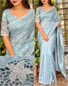 Exquisite Tussar Cotton Saree - Handcrafted Cutwork Embroidery for Festive Wear