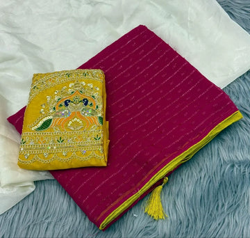 Exquisite Weaving Pattern Saree - Elegant Party Wear for Women