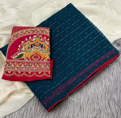 Exquisite Weaving Pattern Saree - Elegant Party Wear for Women